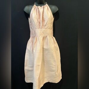 Lena Medoyeff Elegant Cream Halter Dress